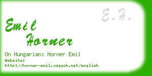 emil horner business card